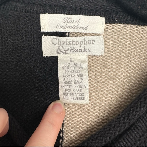 Christopher Banks Cardigan Size Large Embroidered Cat Mom Teacher Maximalist - Picture 10 of 12